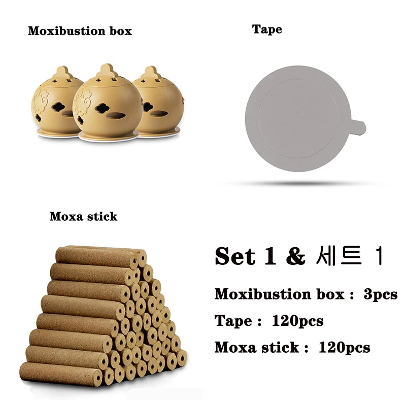 Cupping Massage Moxibustion Box Moxa Sticks Burner Acupuncture Point Therapy Women Gynaecopathia Heating Therapy Pain Relief