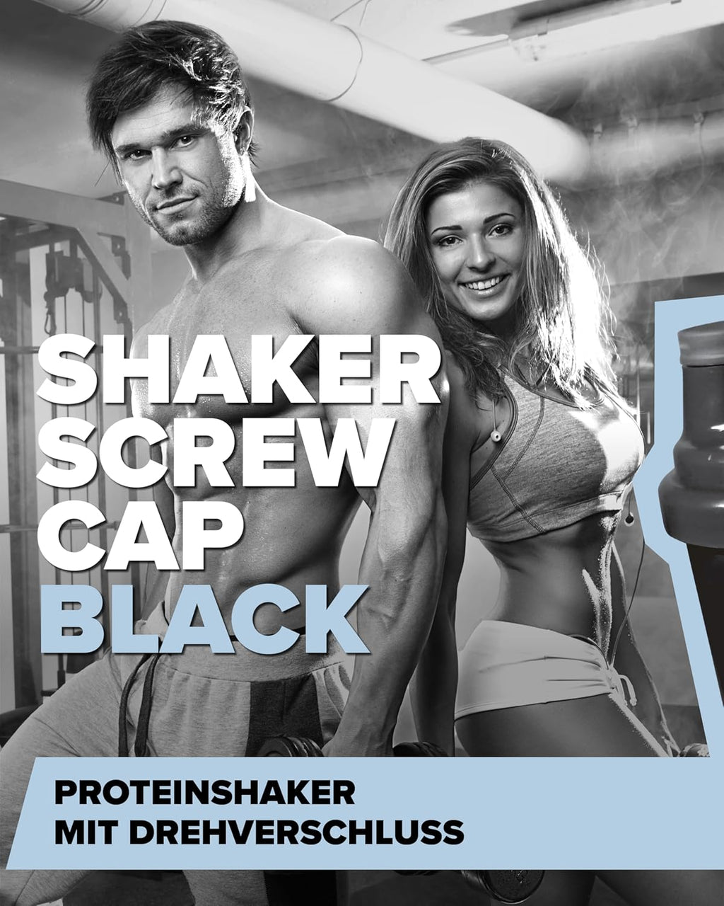 Ironmaxx Eiweiß Shaker - 700Ml Schwarz | Protein Shaker Spülmaschinenfest Und Auslaufsicher, Mit Drehverschluss, Sieb & Mess-Skala, Frei Von BPA & DEHP