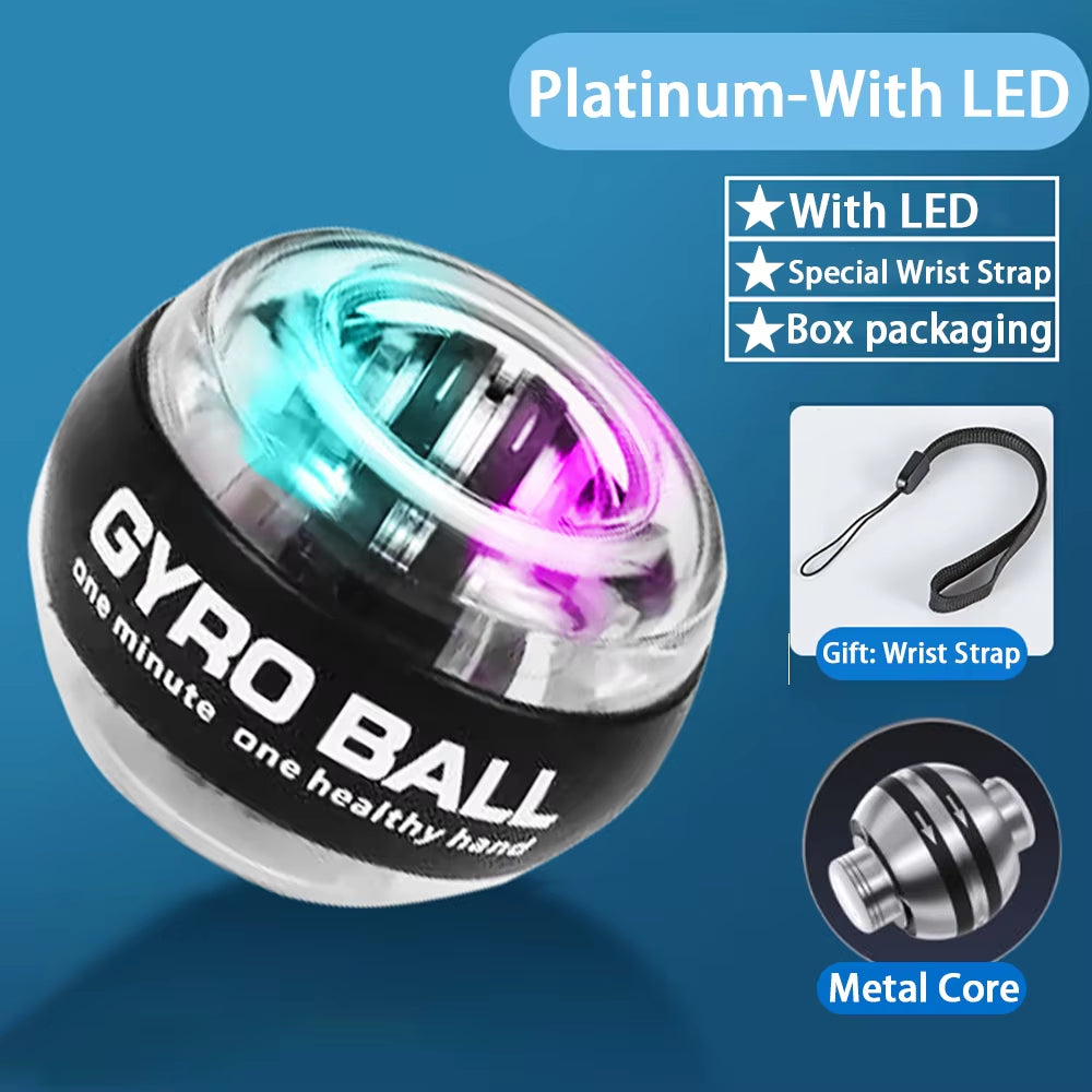Wrist Power Hand Ball Auto-Start Grip Ball Strengthener Gyroscopic Arm Gyro Hand Ball Home Fitness Forearm Exerciser ﻿