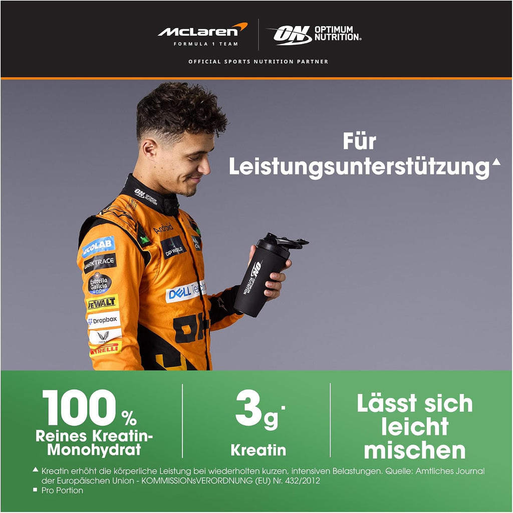 Optimum Nutrition Mikronisiertes Kreatin Pulver, Geschmacksneutral, 317G, 93 Portionen