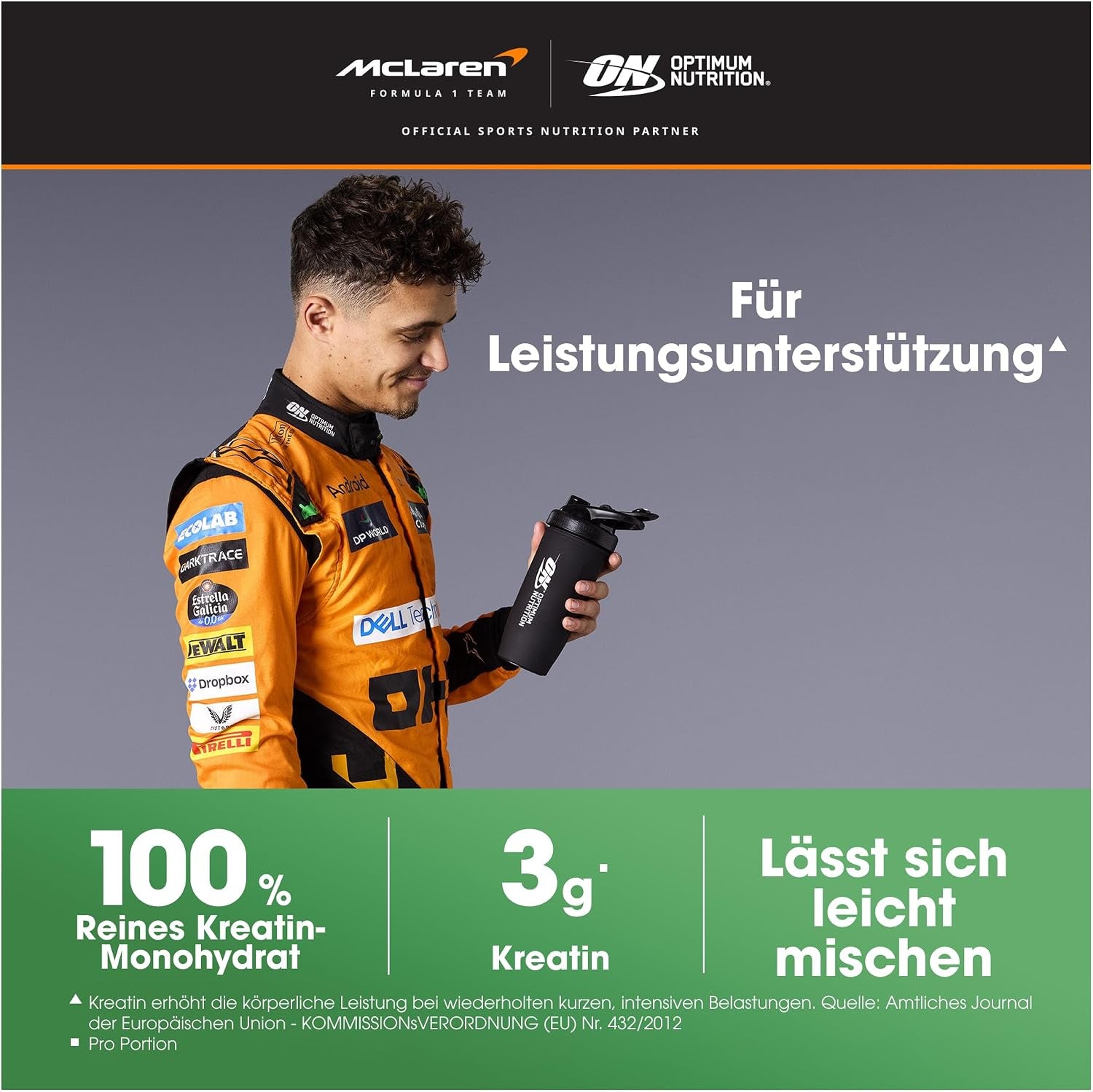 Optimum Nutrition Mikronisiertes Kreatin Pulver, Geschmacksneutral, 317G, 93 Portionen