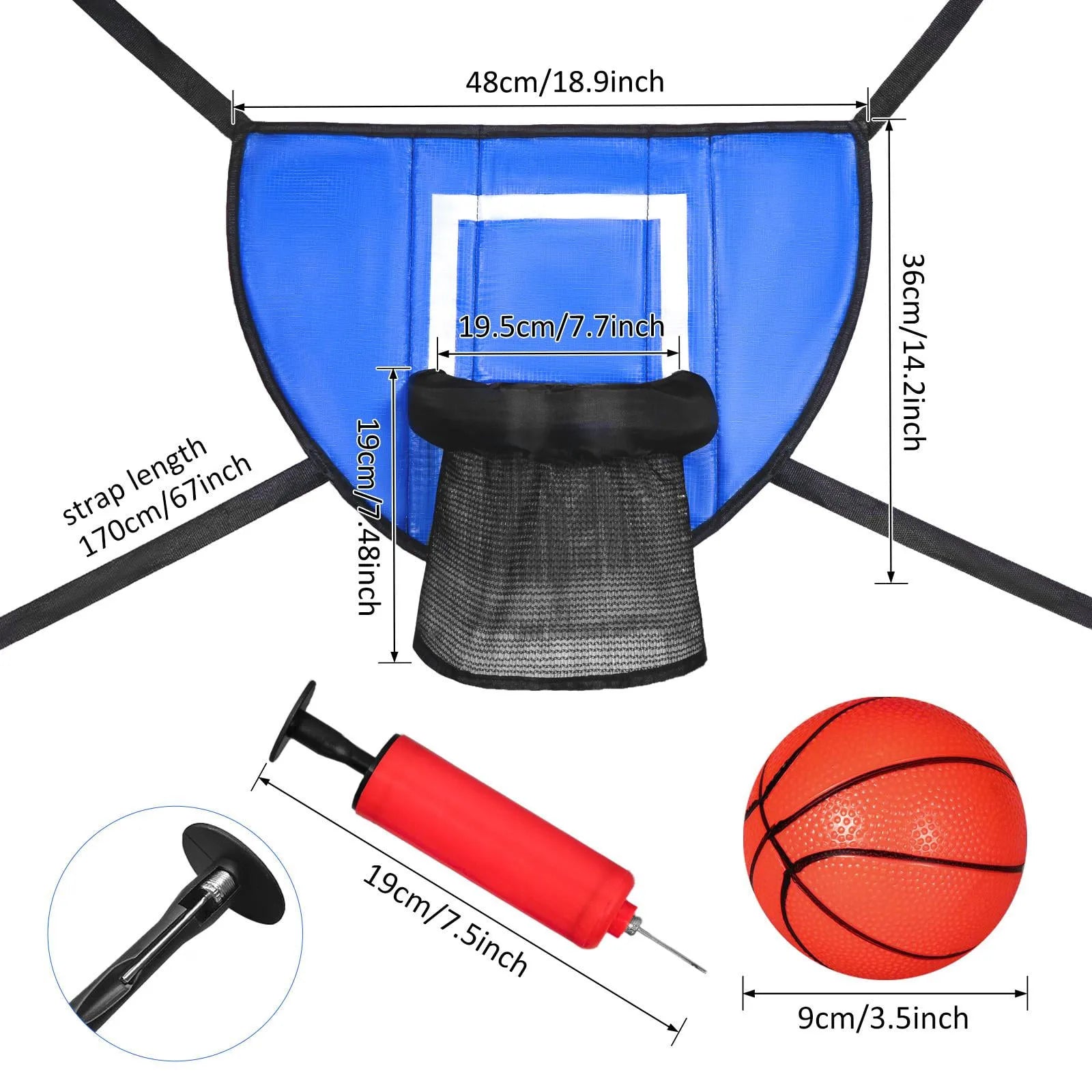 Basketball Hoop for Trampoline with Enclosure Outdoor Fun Universal Basketball Rack Park Trampoline Basketball Toss Game