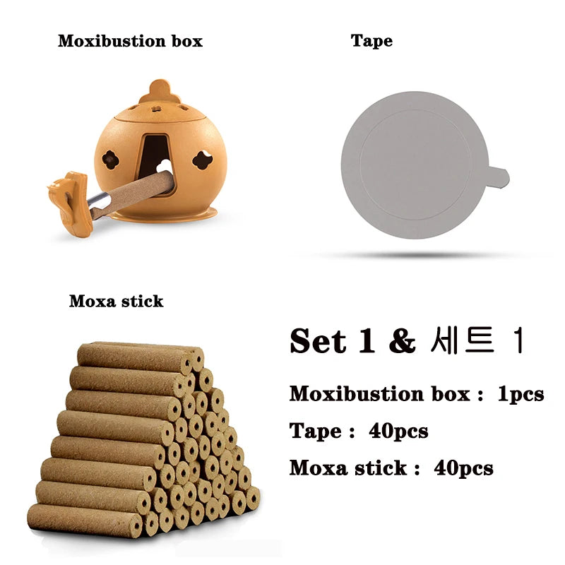 Cupping Massage Moxibustion Box Moxa Sticks Burner Acupuncture Point Therapy Women Gynaecopathia Heating Therapy Pain Relief