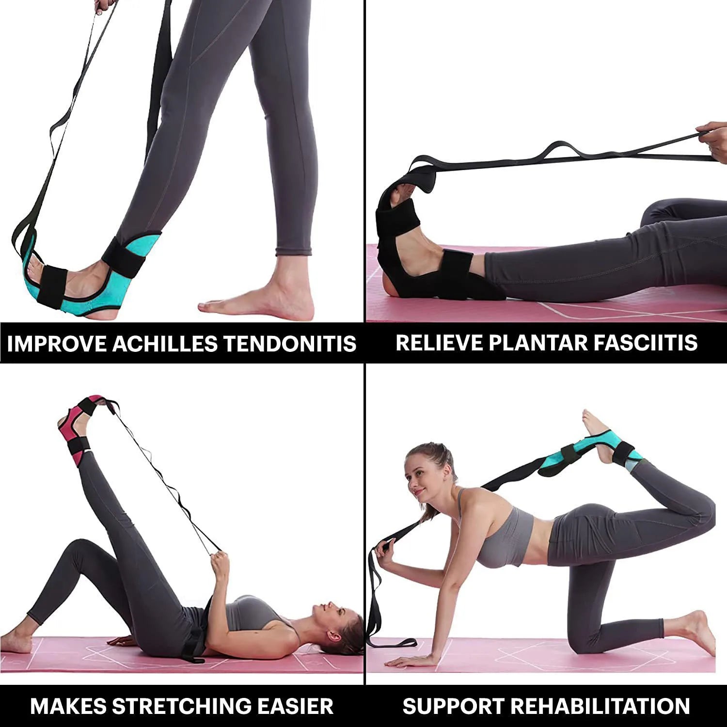 Yoga Leg Stretcher Flexibility Stretching Strap Fitness for Rehabilitation Strap Plantar Fasciitis Trainer Tape Stretching Legs