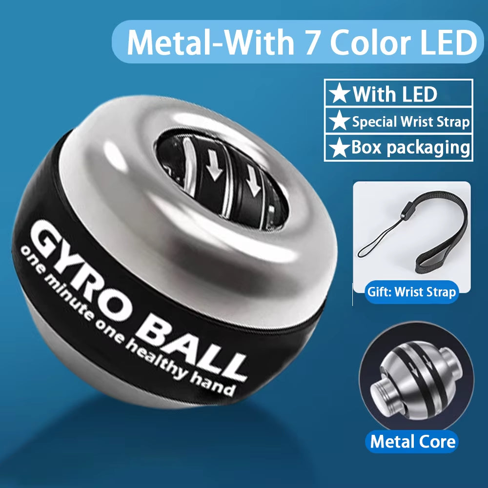 Wrist Power Hand Ball Auto-Start Grip Ball Strengthener Gyroscopic Arm Gyro Hand Ball Home Fitness Forearm Exerciser ﻿