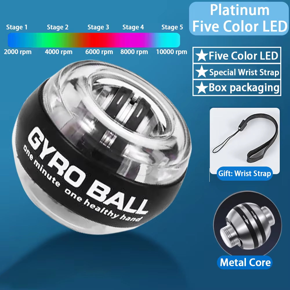 Wrist Power Hand Ball Auto-Start Grip Ball Strengthener Gyroscopic Arm Gyro Hand Ball Home Fitness Forearm Exerciser ﻿