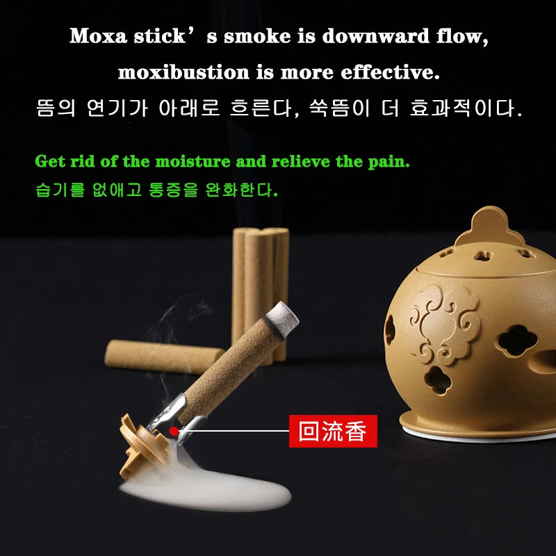 Cupping Massage Moxibustion Box Moxa Sticks Burner Acupuncture Point Therapy Women Gynaecopathia Heating Therapy Pain Relief