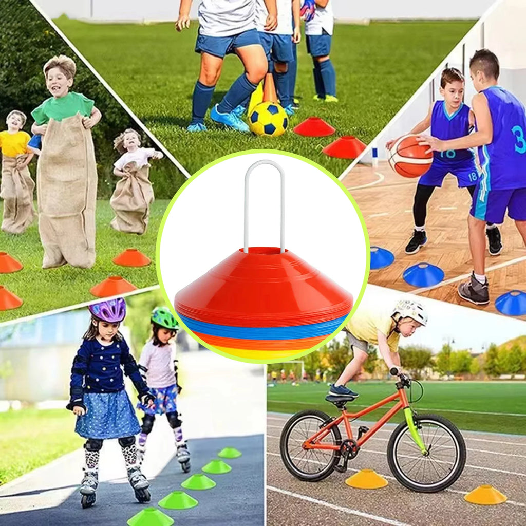 Durable Flat Training Discs for Soccer Basketball Football Agility Drills High Visibility Multi Sport Markers Portable