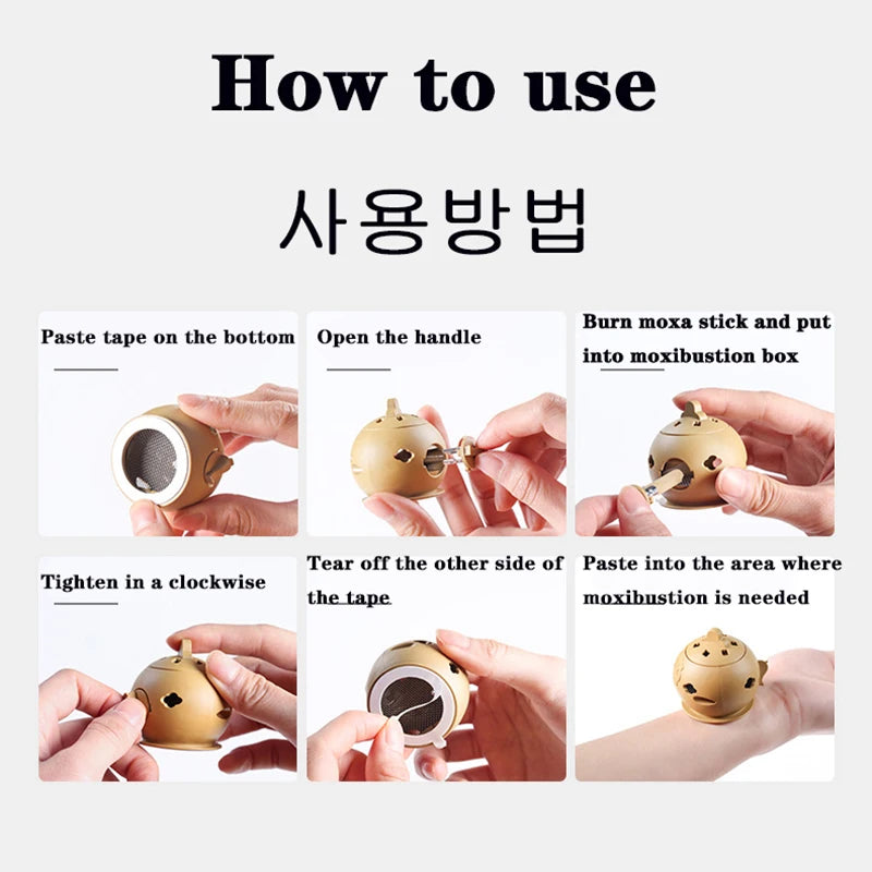 Cupping Massage Moxibustion Box Moxa Sticks Burner Acupuncture Point Therapy Women Gynaecopathia Heating Therapy Pain Relief