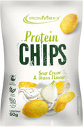 Ironmaxx High Protein Chips – Sour Cream & Onion 60G | Low Carb, Glutenfrei & Zuckerarm | Knuspriger Eiweiß-Snack
