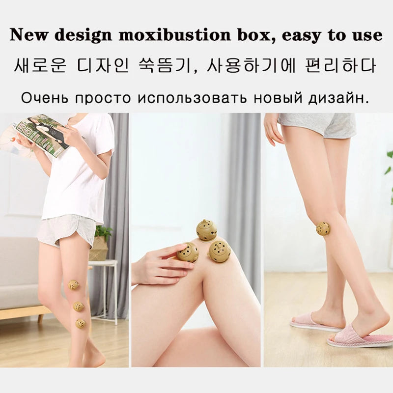 Cupping Massage Moxibustion Box Moxa Sticks Burner Acupuncture Point Therapy Women Gynaecopathia Heating Therapy Pain Relief