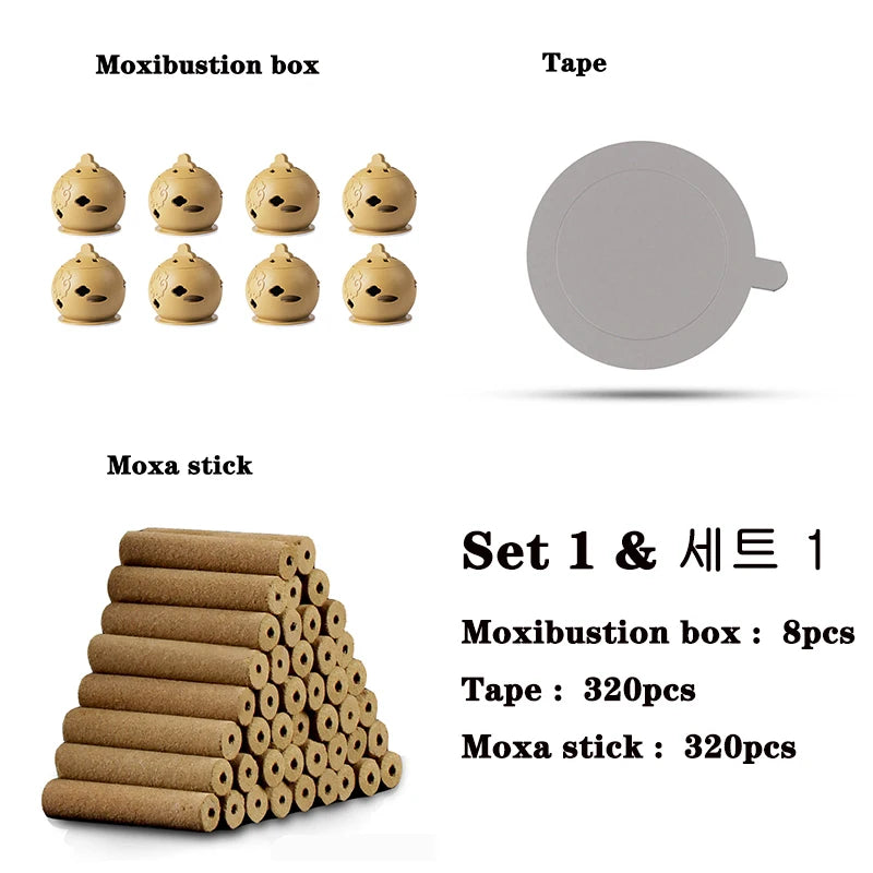 Cupping Massage Moxibustion Box Moxa Sticks Burner Acupuncture Point Therapy Women Gynaecopathia Heating Therapy Pain Relief